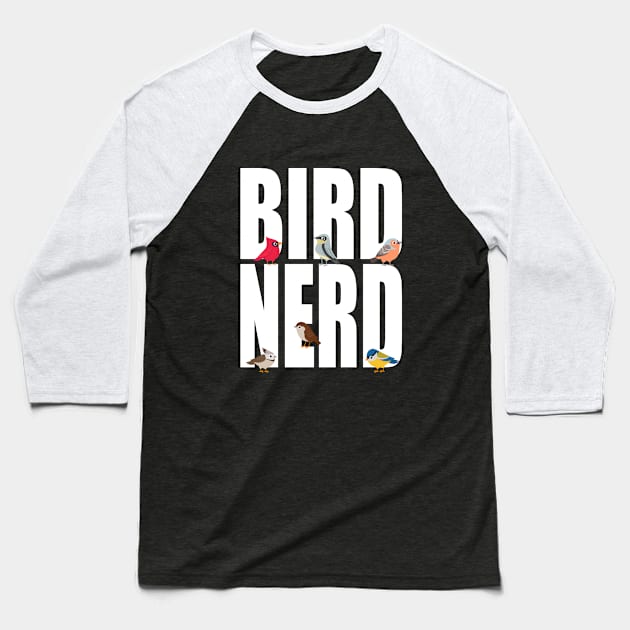 Bird - Bird Nerd Baseball T-Shirt by Kudostees